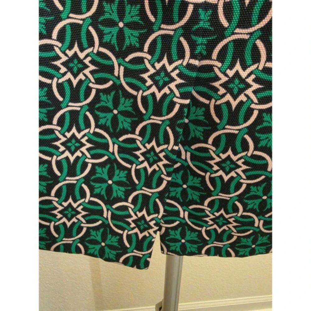 J.‎ Crew Pencil Skirt Women's Size 6 Green Black Geometric Print Career Office